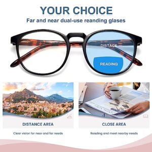 GIBLOGO Stylish 3 Pack Bifocal Reader+3 Pack Reading Glasses for Women Men - Blue Light Blocking Computer Readers - Ease Dry Eyes（mix01 1.50）