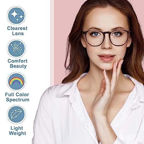 GIBLOGO Stylish 3 Pack Bifocal Reader+3 Pack Reading Glasses for Women Men - Blue Light Blocking Computer Readers - Ease Dry Eyes（mix01 1.50）