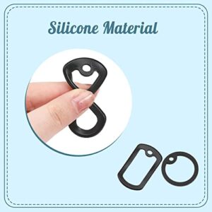 CHGCRAFT 32pcs 2Styles Silicone Dog Tag Silencers Include 8 Pcs Stainless Steel Chain and 8pcs Iron Ball Chains with Connectors for Reduce Noise and Protect Tag