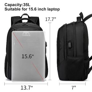 School Backpack Sports, Lightweight Travel Laptop Backpack Slim Waterproof Durable Bookbag with USB Charging Port College Computer Bag Gifts for Men & Women Fits 15.6 Inch Notebook Over 3 Years Old