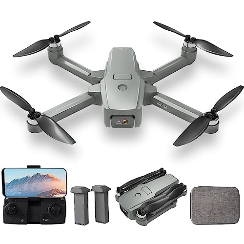 Brushless Motor Drones with 2 Cameras 40KM/h MAX Wind Resistance Class 4 for Adults 5GHz WIFI FPV Drone with HD Camera RC Quadcopter for Beginners 2 Batteries 30 Minutes idea16 UAV