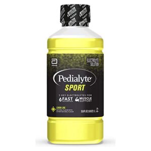 Pedialyte Sport Electrolyte Drink, Fast Hydration with 5 Key Electrolytes for Muscle Support Before, During, & After Exercise, Lemon Lime, 1 Liter