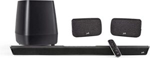 polk audio magnifi 2 sound bar + sr2 wireless surround sound speakers bundle, black