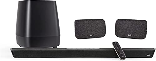 Polk Audio MagniFi 2 Sound Bar + SR2 Wireless Surround Sound Speakers Bundle, Black