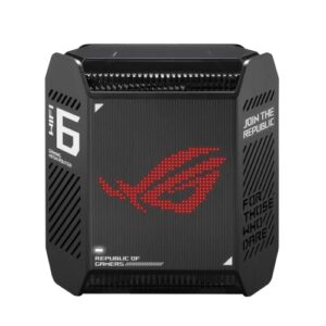 asus rog rapture gt6 (ax10000) tri-band wifi 6 extendable gaming router, 2.5g port, triple-level game acceleration, unii 4, free lifetime internet security, aimesh compatible, black