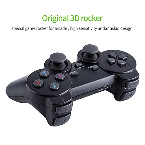 Wireless Retro Game Console, Plug and Play Nostalgia Video Game Stick Built in 10000+ Games, 9 Classic Emulators, 4K High Definition HDMI Output for TV with Dual 2.4G Wireless Controllers (64G