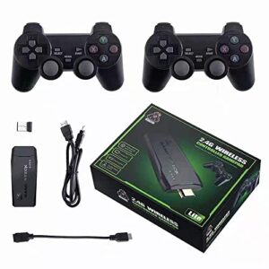 Wireless Retro Game Console, Plug and Play Nostalgia Video Game Stick Built in 10000+ Games, 9 Classic Emulators, 4K High Definition HDMI Output for TV with Dual 2.4G Wireless Controllers (64G