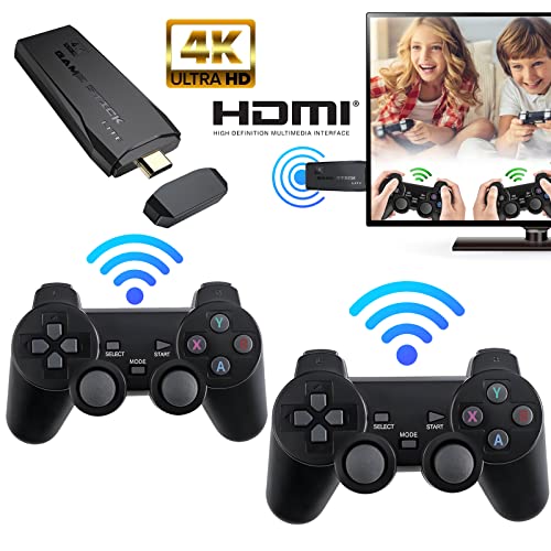 Retro Game Console,4K HDMI Output,Plug and Play Video Game Stick Built in 7000+ Games,8 Classic Emulators, with Dual 2.4G Wireless Controllers