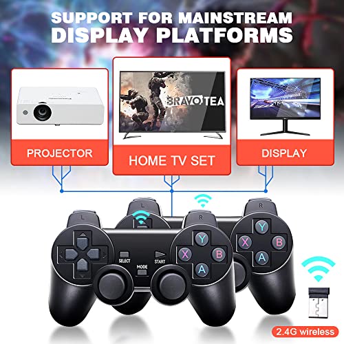 GD10 Wireless Retro Game Console, 4K HDMI Nostalgia Stick Game for TV, Plug & Play Video TV Game Stick with 64G Built-in 20000+ Games, Dual 2.4G Wireless Controllers (64G (20000 Games))