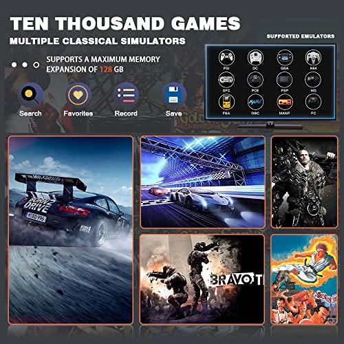 GD10 Wireless Retro Game Console, 4K HDMI Nostalgia Stick Game for TV, Plug & Play Video TV Game Stick with 64G Built-in 20000+ Games, Dual 2.4G Wireless Controllers (64G (20000 Games))