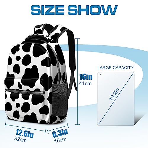 Genhuyiz Kids Backpacks for School Trips and Outdoor Activities Backpacks for Boys and Girls Perfect for Boys and Girls in Preschool Kindergarten and Elementary School 16 Inches (Cow Print)