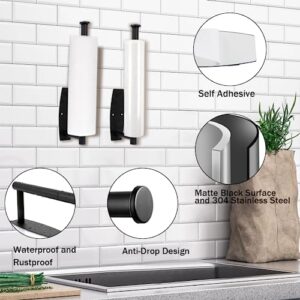 Paper Towel Holder, Paper Towel Roll Rack - Under Cabinet Paper Towel Holder for Kitchen, Stainless Steel Paper Towel Holder Wall Mount, Self Adhesive or Drilling Paper Towel Bar, Paper Towel Rack