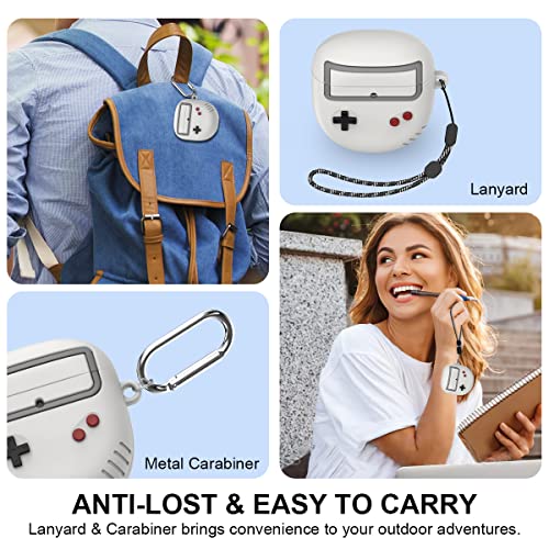 [6in1 Set] Cute Case for Bose QuietComfort Earbuds II Case(2022), Shockproof Protective Bose QuietComfort Earbuds ii Case Cover Bose QC ii Earbuds Silicone Accessories with Carabiner & Lanyard