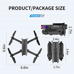 Daul 4K HD FPV Camera Remote Control Foldable Mini Drone - One Key Start Speed Adjustment Intelligent Obstacle Avoidance/Wide Angle FPV Live Video - Headless Mode, Toys for Adults Boys Girls (Black)