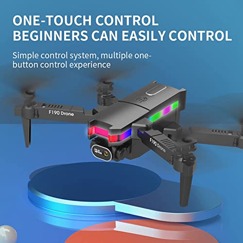 Daul 4K HD FPV Camera Remote Control Foldable Mini Drone - One Key Start Speed Adjustment Intelligent Obstacle Avoidance/Wide Angle FPV Live Video - Headless Mode, Toys for Adults Boys Girls (Black)