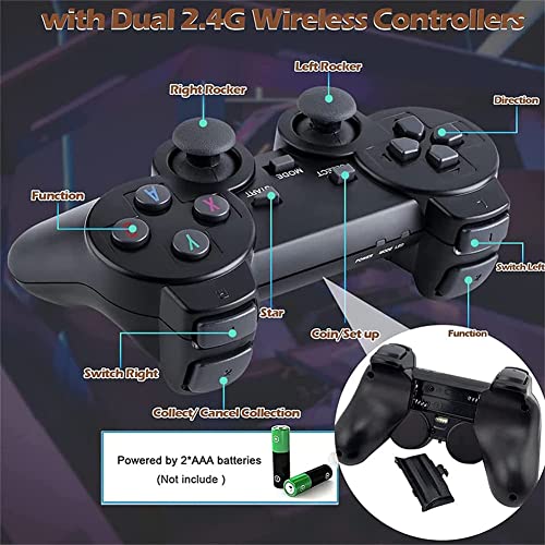 Game Stick 4k 64 GB - 10,000 Retro Games, Wireless Retro Game Console, 2.4G Wireless Controller Gamepad 4K Game Stick, 4K HDMI Output TV Game Stick (128G)