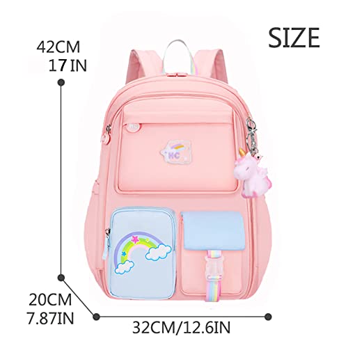 Girls Pink-Backpacks 17" Laptop Cute Bags Casual Travel Backpack For Women backpacks for girls
