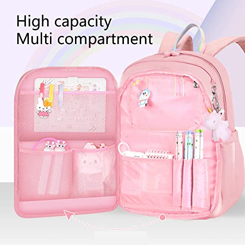 Girls Pink-Backpacks 17" Laptop Cute Bags Casual Travel Backpack For Women backpacks for girls