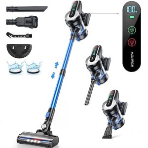 roanow cordless vacuum cleaner, 400w/33kpa cordless vacuum with led display, lightweight & ultra-quiet stick vacuum cleaner, 55mins runtime vacuum cleaner for carpet and floor, home, pet hair cleaning