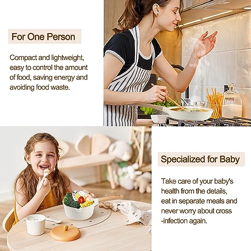 Pots and Pans Set Nonstick - YIIFEEO 3 Piece Granite Kitchen Cookware Sets 8" Non stick Frying Pan and 1.5 Qt Sauce Pan with Lid, Induction Cookware, Small Non Toxic Pans for Cooking Pasta Pot Gifts