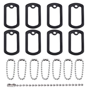 16pcs dog tag silencer with chain, silicone dog tag silencer for pet collar, rectangle dog tags to reduce noise