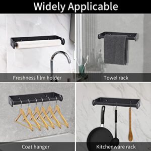 PEDORUBY - Under Cabinet Paper Towel Holder for Kitchen, Wall Mount Paper Roll Holder with Self-Adhesive or Screw Mounting Option, Paper Towel Holder Wall Mount, Pantry or Cabinet Organizer. (Black)