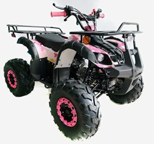 hhh 125cc utility atv w/reverse youth adults quad big tires-pink camo extra large