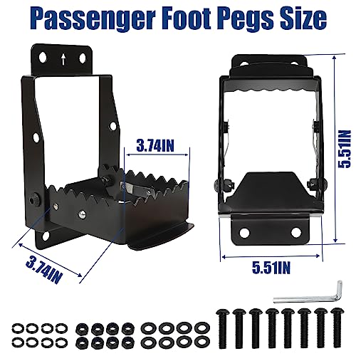 ATV Passenger Foot Rest Four Wheeler Rear Rest Foot Pegs for polaris Sturdy and foldable ATV pegs Compatible for Sportsman Scrambler Foreman Fourtrax