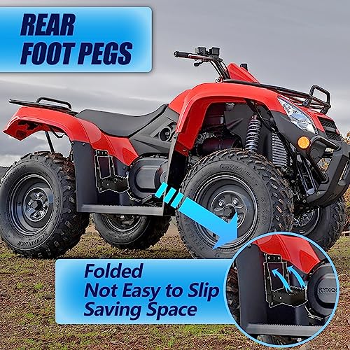 ATV Passenger Foot Rest Four Wheeler Rear Rest Foot Pegs for polaris Sturdy and foldable ATV pegs Compatible for Sportsman Scrambler Foreman Fourtrax