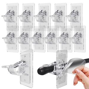 antimbee 12 pcs adhesive curtain rod holder, stick on wall curtain rod hanging bracket for window, shower
