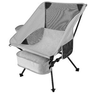 banzk camping chair outdoor ultralight compact portable folding backpacking chairs cationic fabric for beach outdoor picnic travel fishing hiking grey