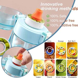 Sports Air Water Bottle BPA Free Starter up Set Drinking Bottles,650ML Fruit Fragrance Water Bottle,with 7 Flavour pods%0 Sugar Water Cup,for Gym and Outdoor Gift (Blue)