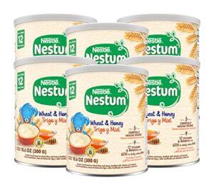 nestle nestum infant cereal, wheat & honey, made for 12 months & up, 10.6 ounce canister (pack of 6)