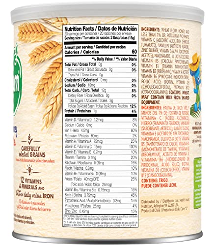 Nestle Nestum Infant Cereal, Wheat & Honey, Made for 12 Months & Up, 10.6 Ounce Canister (Pack of 6)