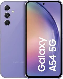 samsung galaxy a54 5g + 4g lte (128gb + 8gb) unlocked dual sim (only t-mobile/mint/metro usa market) 1 year latin america 6.4" 120hz 50mp triple cam (awesome violet sm-a546e/ds)