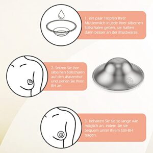 ZHIUGUZILLA Silver Nursing Cups | The Original Silver Nursing Cups | Nipple Shields for Nursing Newborn | Nipple Covers Breastfeeding | Soothe and Protect Your Nursing Nipples - 999 Silver -2 Count