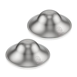 ZHIUGUZILLA Silver Nursing Cups | The Original Silver Nursing Cups | Nipple Shields for Nursing Newborn | Nipple Covers Breastfeeding | Soothe and Protect Your Nursing Nipples - 999 Silver -2 Count