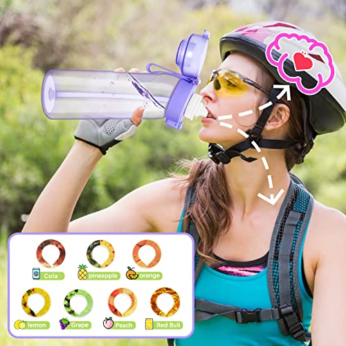 Lyxaof Water Bottle Pods Fruit Fragrance Rings Scent Flavor Pods Portable 0 Sugar Water Cup Scented Pods for Outdoor Sports (7-Set)