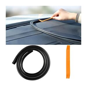 auceli car dashboard seal strip, auto windshield rubber trim stripping, vehicle dustproof sound insulation slit strip, universal self adhesive automotive weather steal for most car
