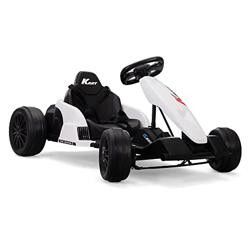 TOBBI 24V Electric Drifting Go Kart for Kids, Electric Ride On Toy w/85W*2 Motors, 8mph Max Speed, Safety Belt, Music, Horn, USB, Battery Powered Ride On Cars for Kids Ages 4-16 Years