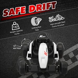 TOBBI 24V Electric Drifting Go Kart for Kids, Electric Ride On Toy w/85W*2 Motors, 8mph Max Speed, Safety Belt, Music, Horn, USB, Battery Powered Ride On Cars for Kids Ages 4-16 Years