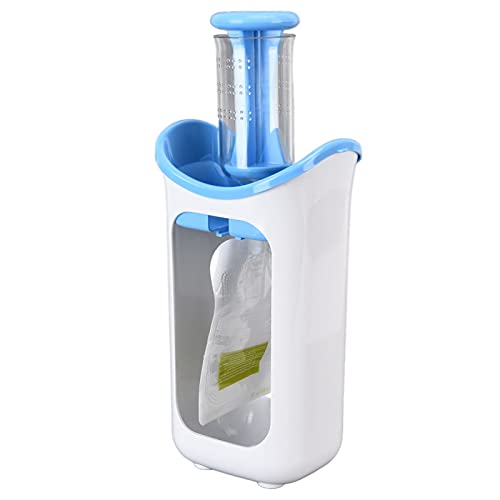 Baby Food Squeeze Station, Infants Pouch Puree Filling Squeezer Babies Homemade Fresh Fruit Juice Maker Reusable Portable Semi Solid Processor Storage Bags Toddlers Home Kitchen Restaurant (blue)