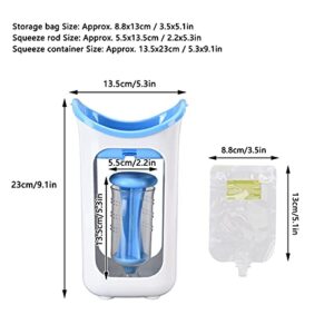 Baby Food Squeeze Station, Infants Pouch Puree Filling Squeezer Babies Homemade Fresh Fruit Juice Maker Reusable Portable Semi Solid Processor Storage Bags Toddlers Home Kitchen Restaurant (blue)