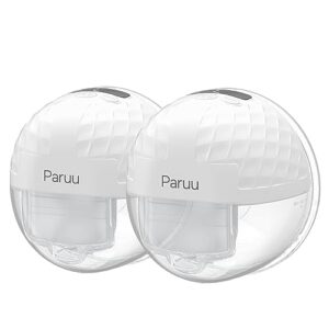 Paruu P10 Hands-Free Breast Pump Wearable, 338mmHg Strong Suction, Low Noise, 4 Modes & 9 Levels, Electric Breast Pump Portable, Smart Display, 19/21/24/28mm Insert/Flange, Easy to Clean, 2 Pack