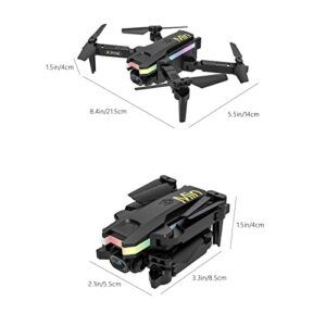 Mini Drone Rc Drones with Camera for Adults, Flying Toys with Color LED Lights, Headless Mode, Daul 4K HD Fpv Camera, 3-level Flight Speed, Drones for Kids 8-12, Rc Plane Helicopters Cool Stuff