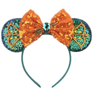 Zhesesmila Mini Ears Headband Merida Princess Hair Accessories Glitter Hairband for Princess Party Cosplay Costume Headwear Decorations