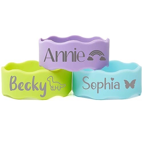 Personalized Bottle Labels, Silicone Baby Bottle Bands for Daycare Custom Name Reusable Water Bottle Labels (1pc)