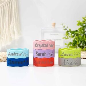 Personalized Bottle Labels, Silicone Baby Bottle Bands for Daycare Custom Name Reusable Water Bottle Labels (1pc)