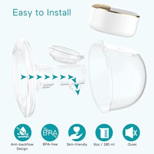 Paruu R10 Wearable Breast Pump Hands-Free, Electric Portable Breast Pump with 4 Modes & 12 Levels, Rechargeable & Smart Display, Memory Function, 19/21/25mm Flange, 2 Pack (Gold)