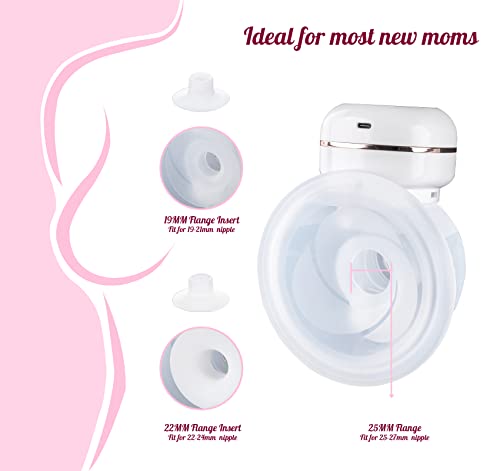 Hands Free Breast Pump, Double Electric Wearable Breast Pump, 3 Modes & 9 Levels Portable Breast Pump, LED Display, 19/22/25 mm Flanges, Breastfeeding Pump with Pumping Bag and Ice Pack